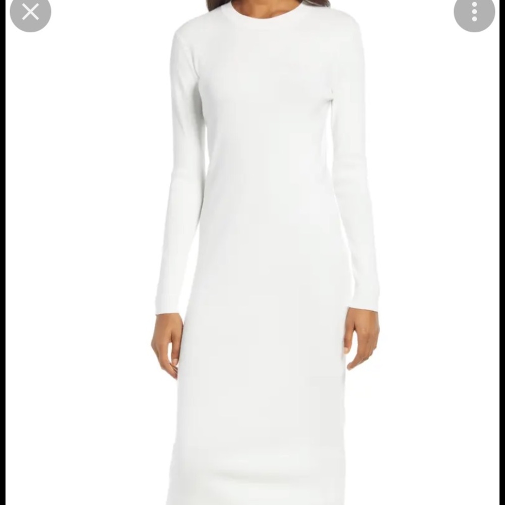Treasure & Bond White Sweater Midi Dress